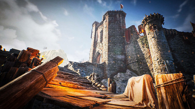 Fantasy Medieval Castle Kit Low-poly 3D model