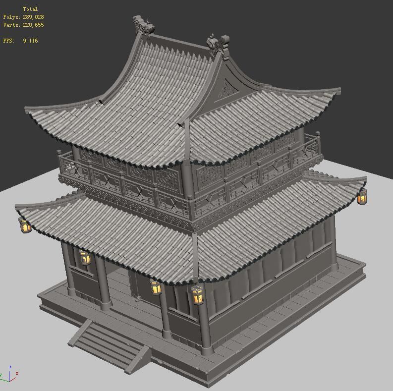 Heyang City - double layer Restaurant 3D model_3