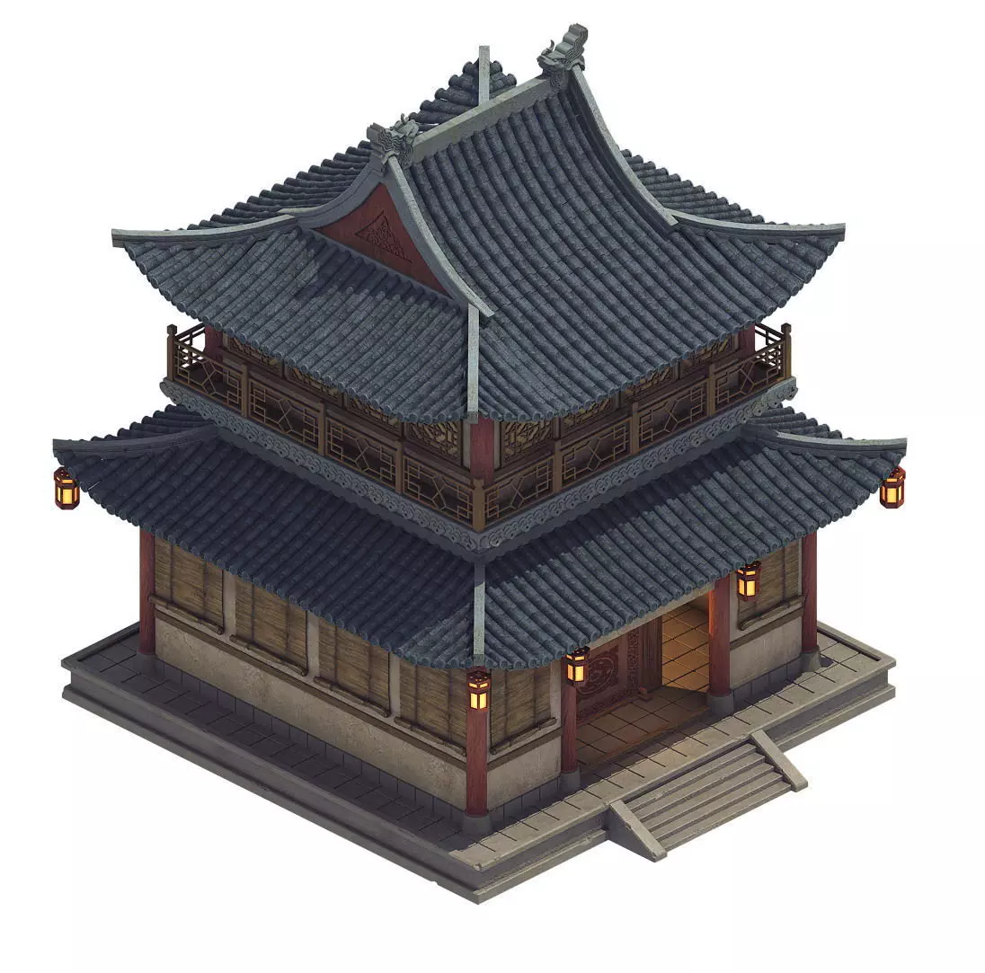 Heyang City - double layer Restaurant 3D model_0