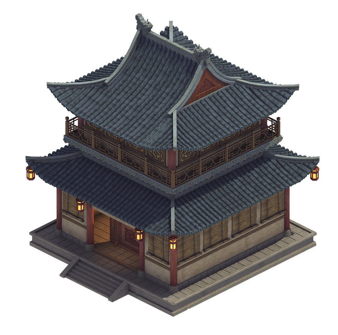Heyang City - double layer Restaurant 3D model_1