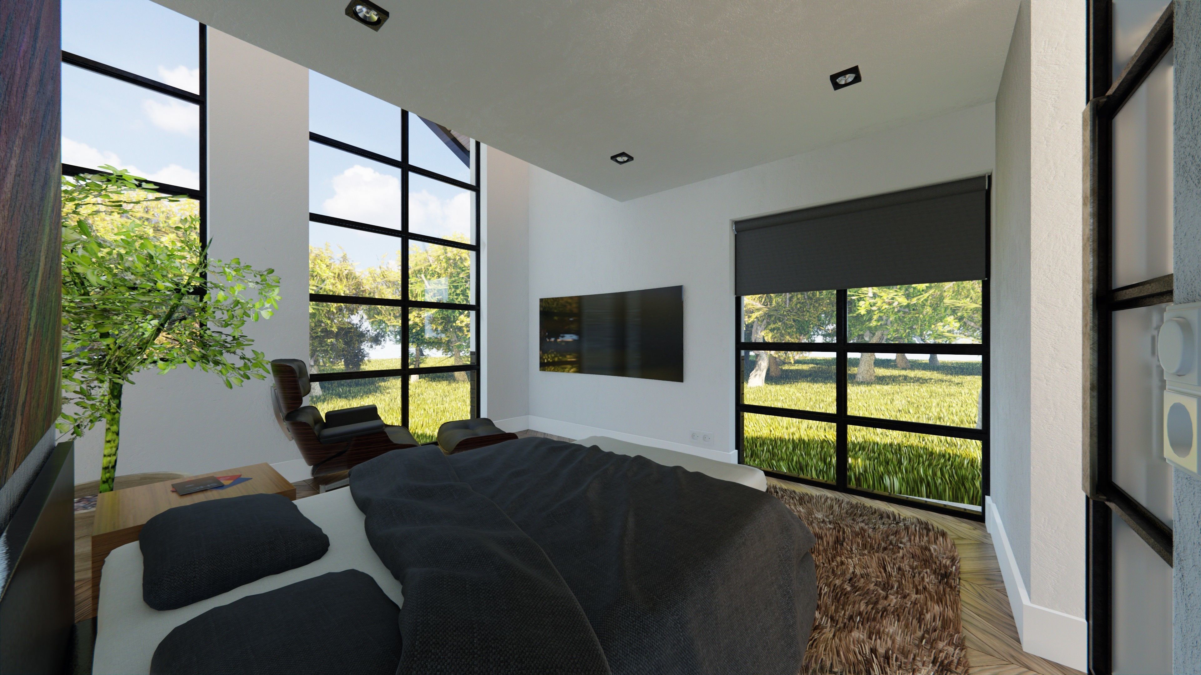 Blender Eevee Modern Villa Low-poly 3D model_25