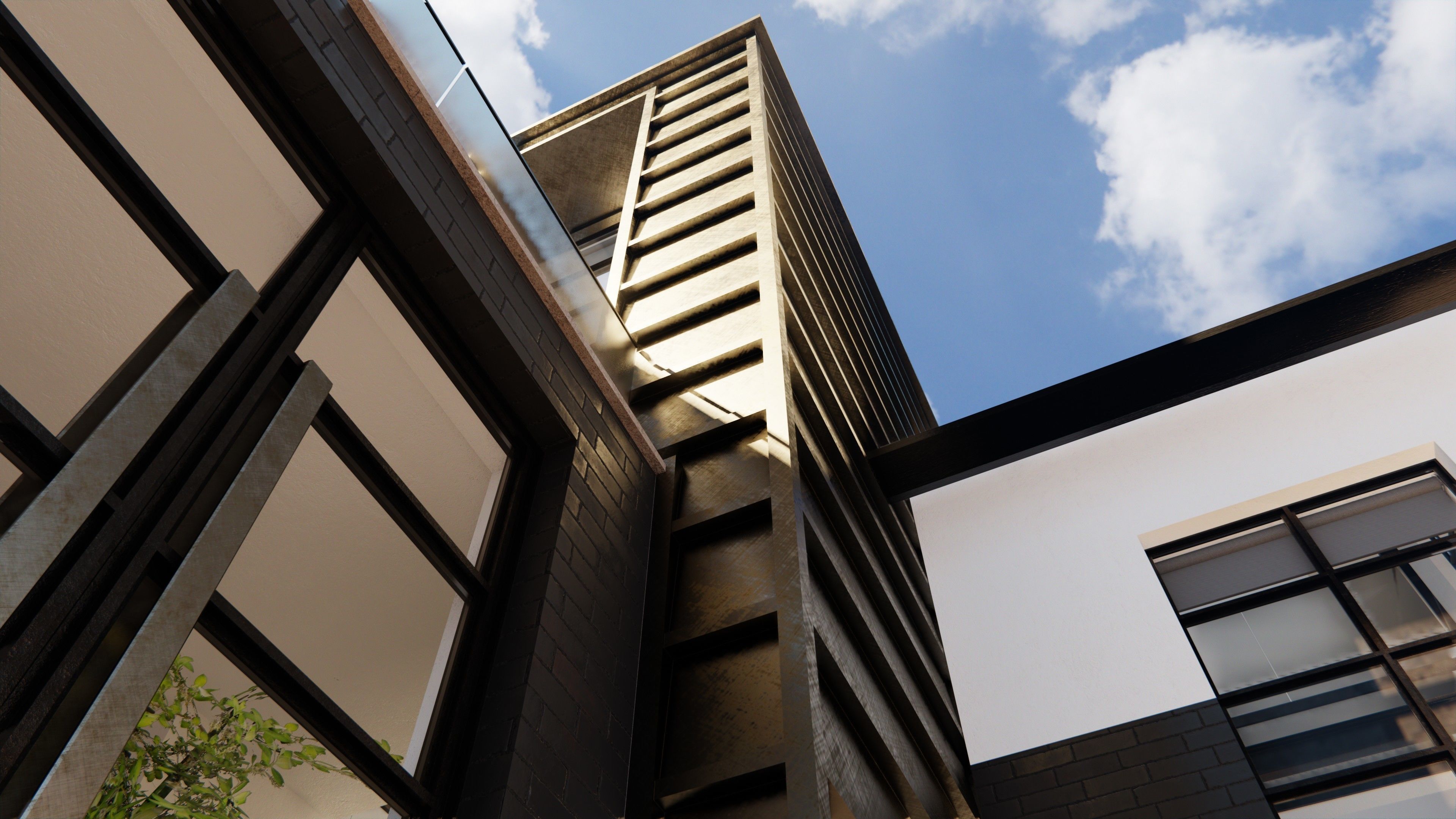 Blender Eevee Modern Villa Low-poly 3D model_39