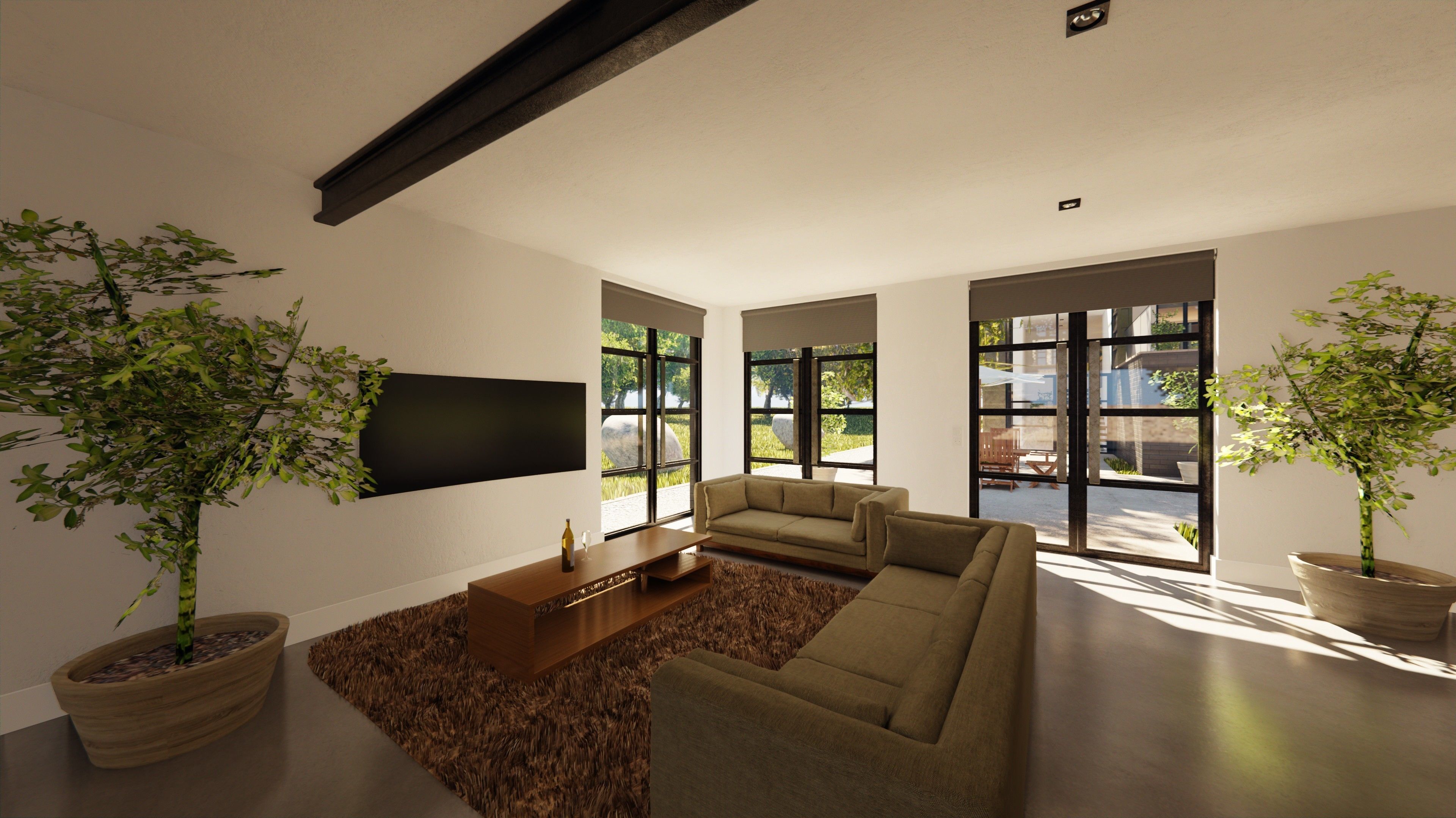 Blender Eevee Modern Villa Low-poly 3D model_30