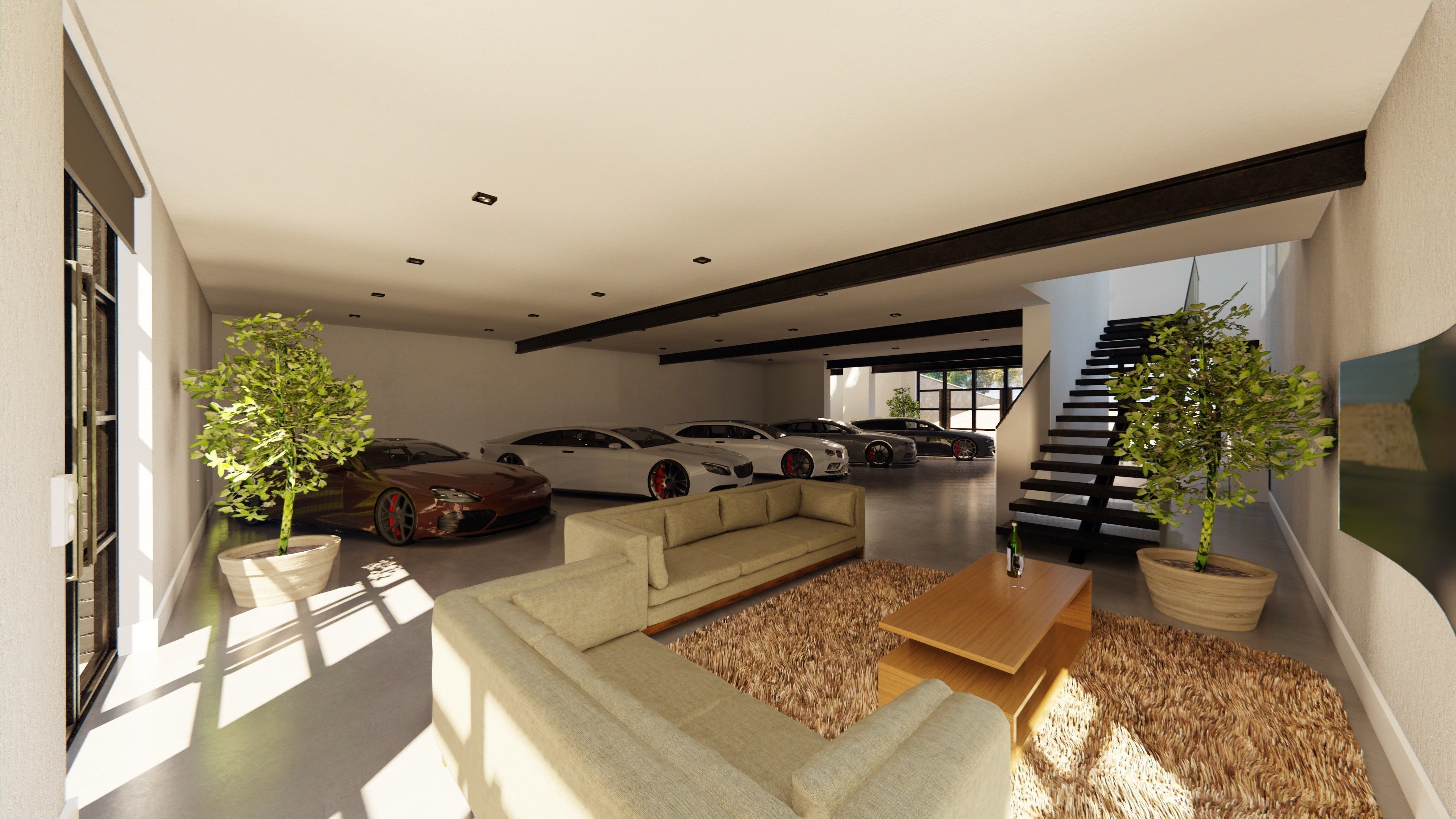 Blender Eevee Modern Villa Low-poly 3D model_8