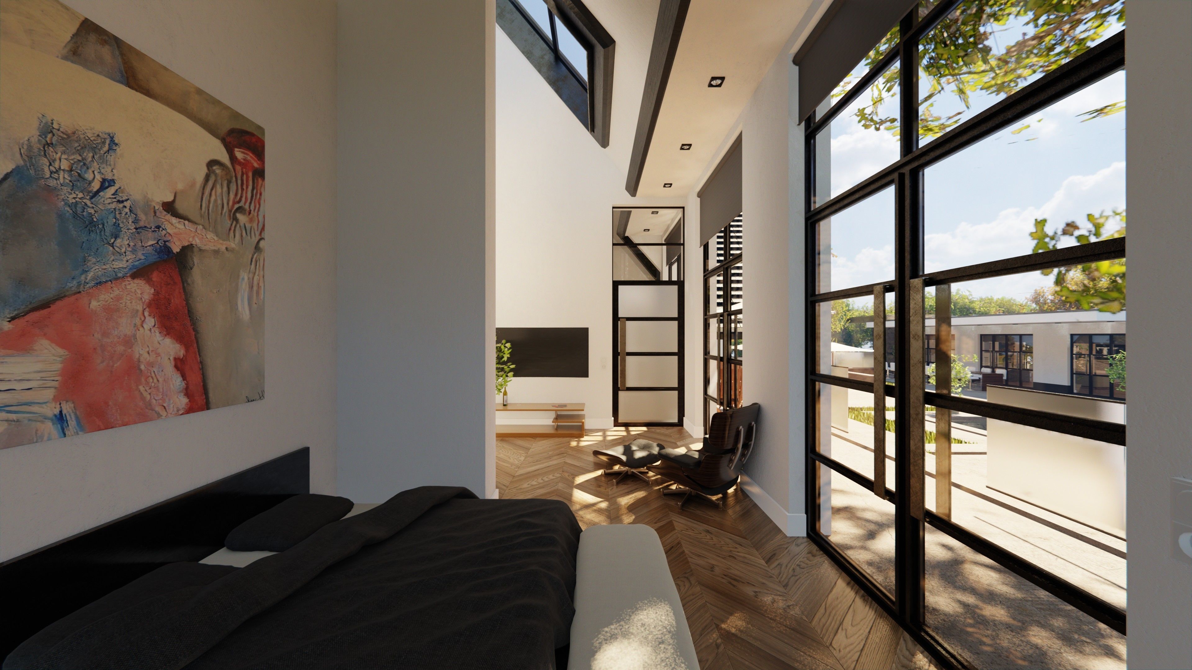 Blender Eevee Modern Villa Low-poly 3D model_11