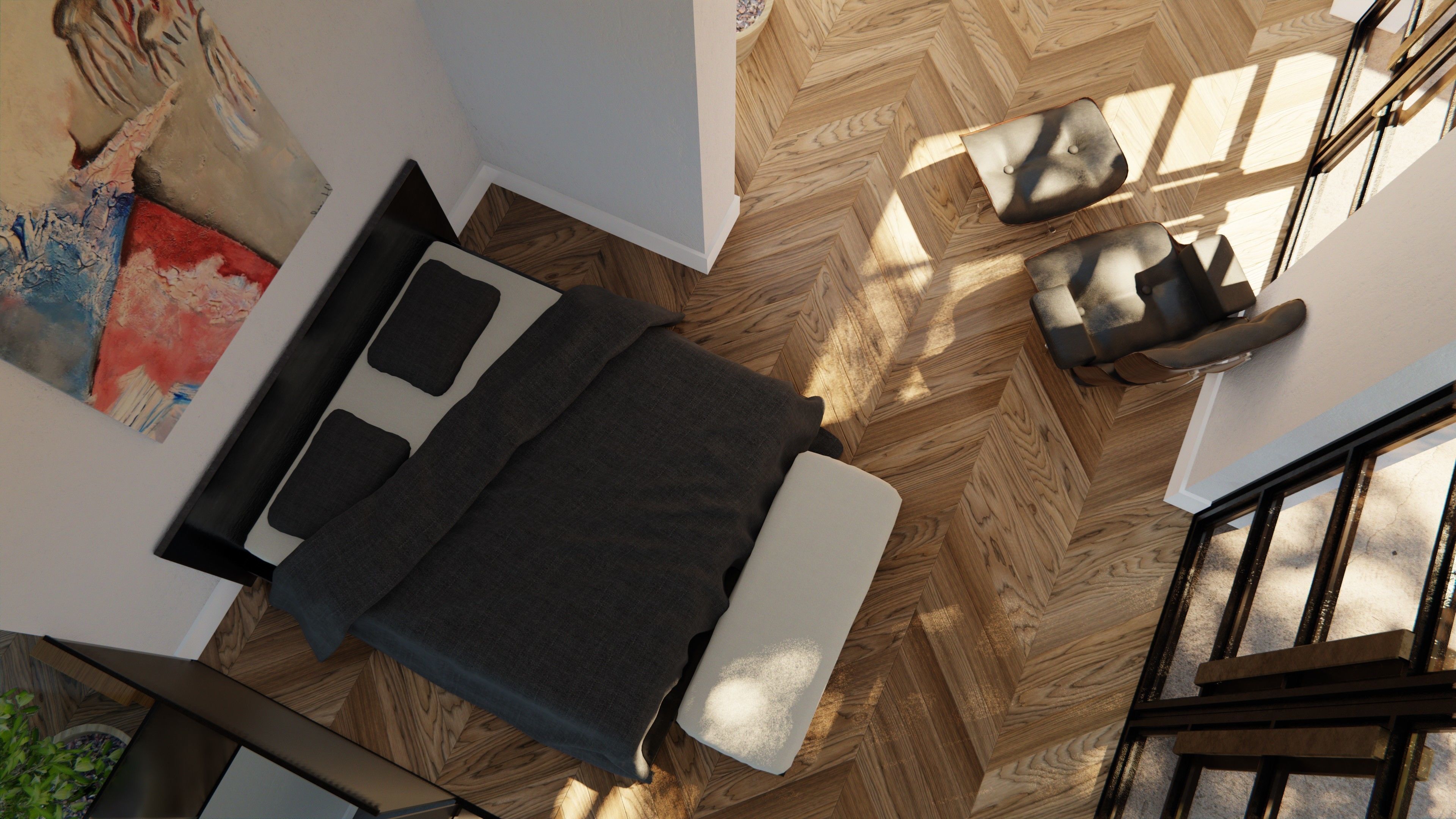 Blender Eevee Modern Villa Low-poly 3D model_41