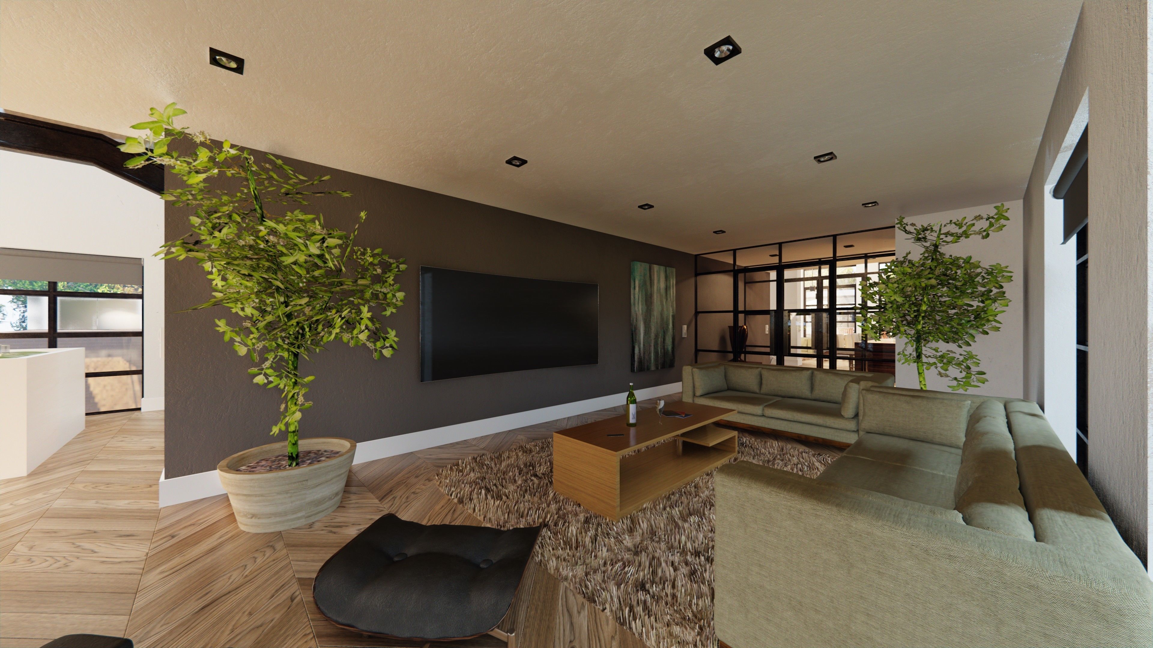 Blender Eevee Modern Villa Low-poly 3D model_15