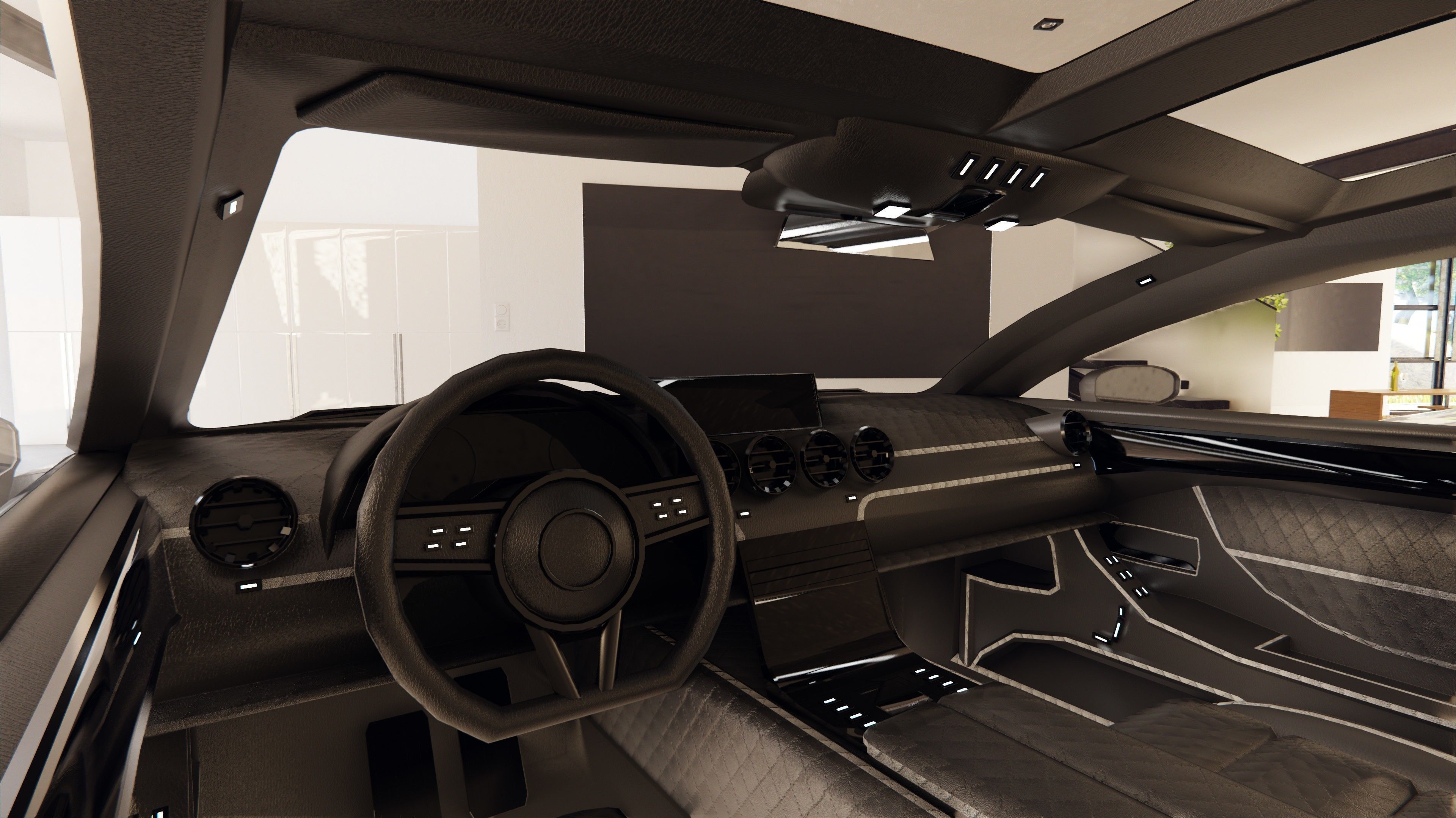 Blender Eevee Modern Villa Low-poly 3D model_38