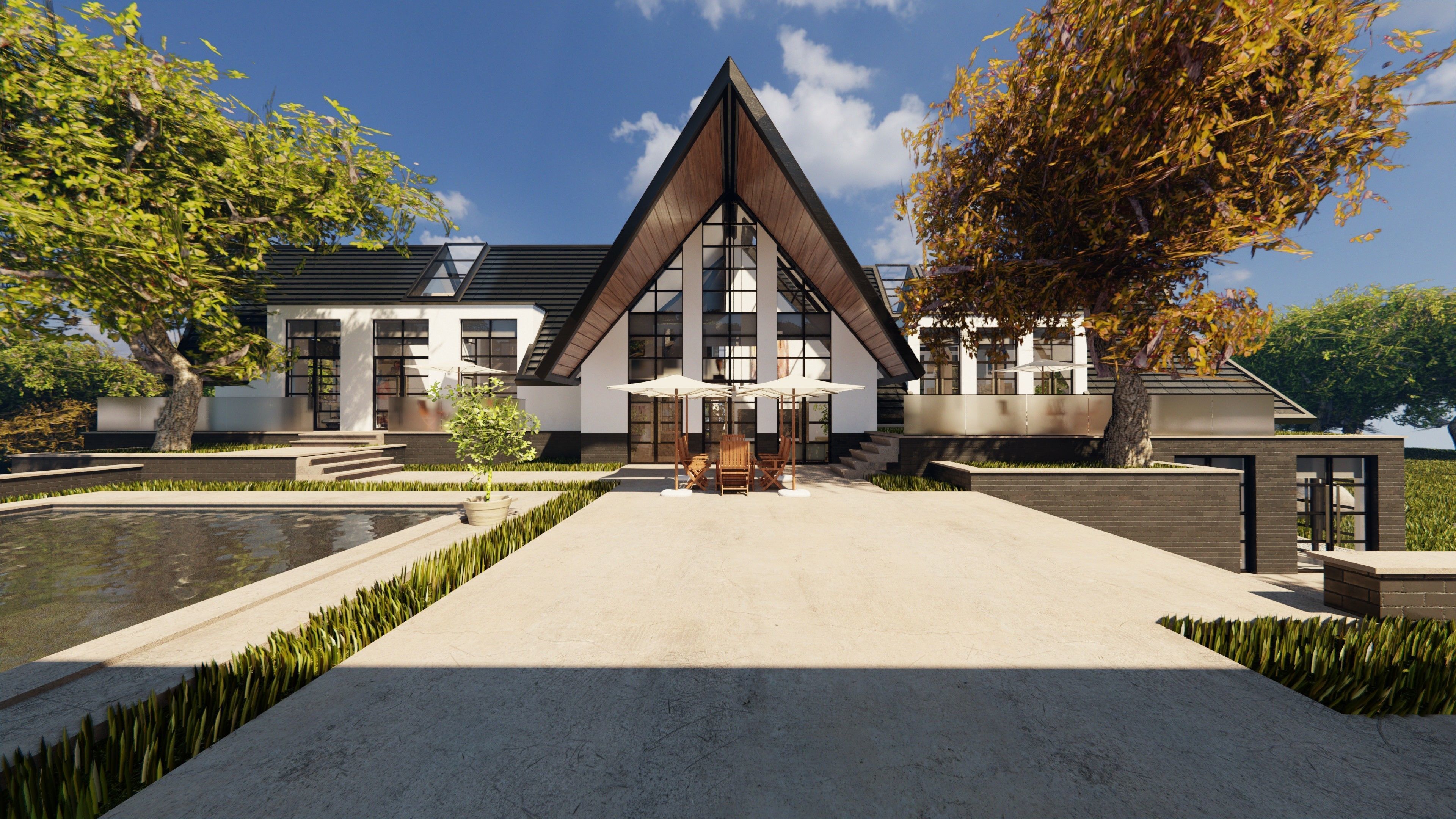 Blender Eevee Modern Villa Low-poly 3D model_12