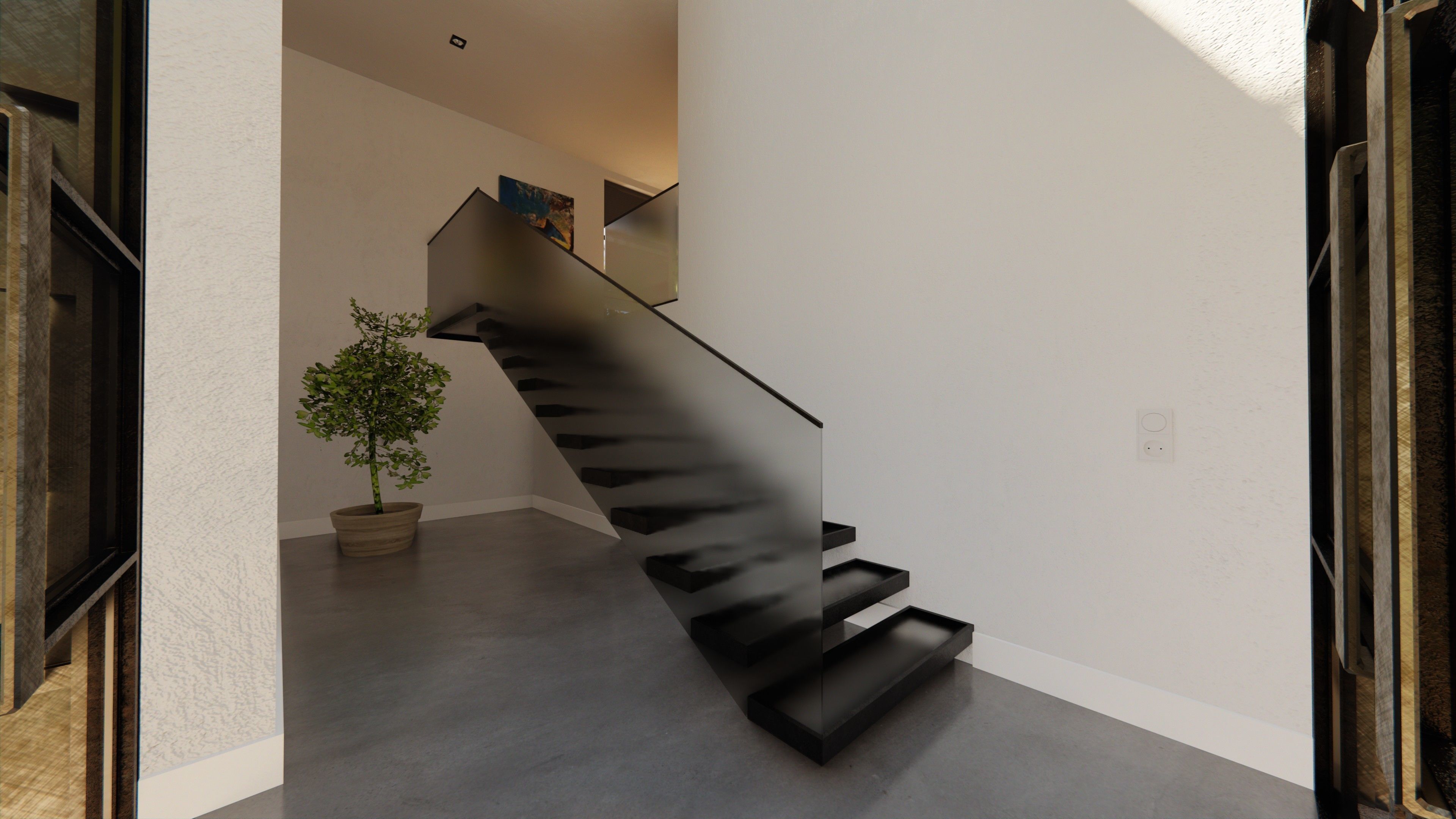 Blender Eevee Modern Villa Low-poly 3D model_29