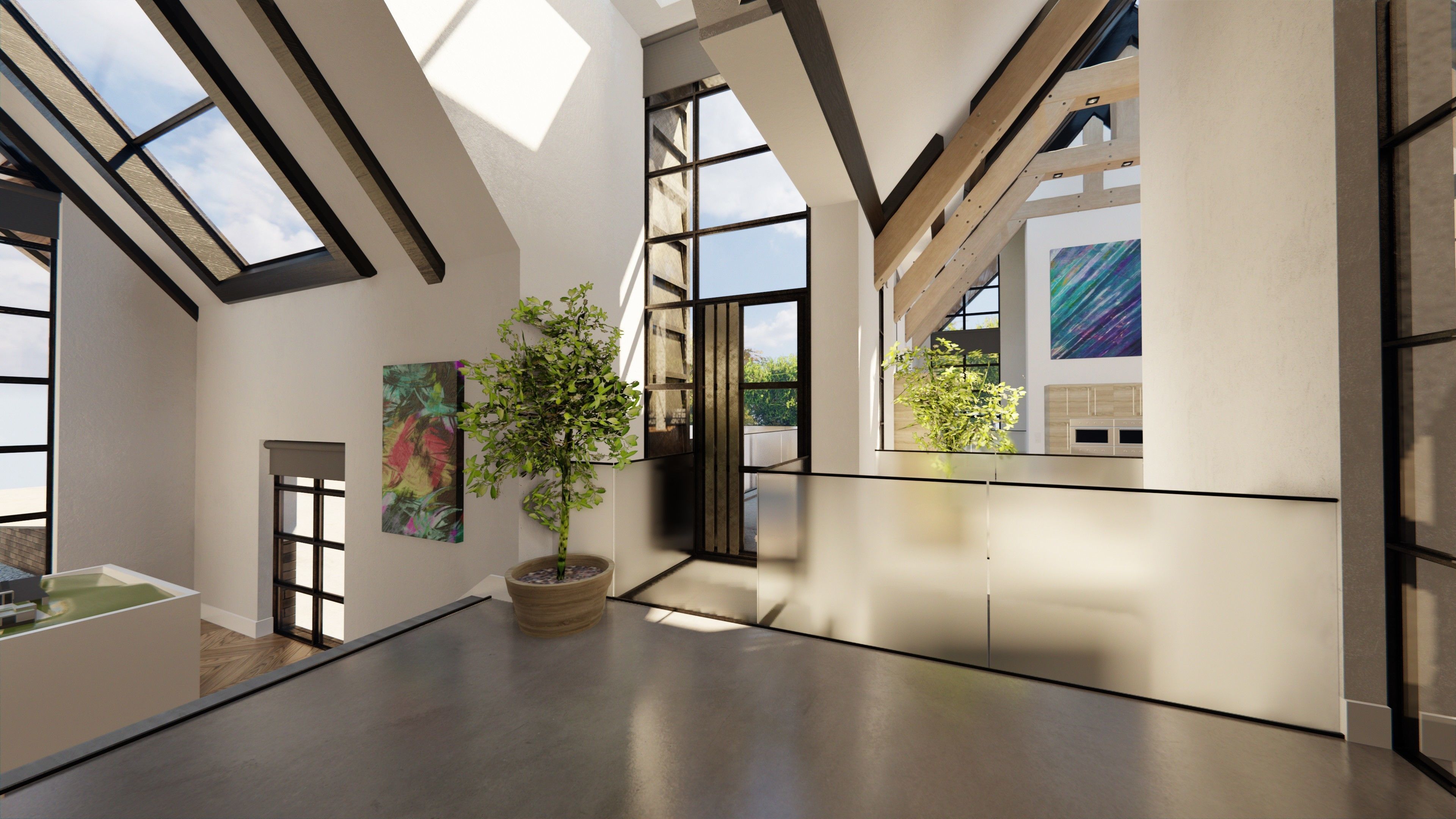 Blender Eevee Modern Villa Low-poly 3D model_26