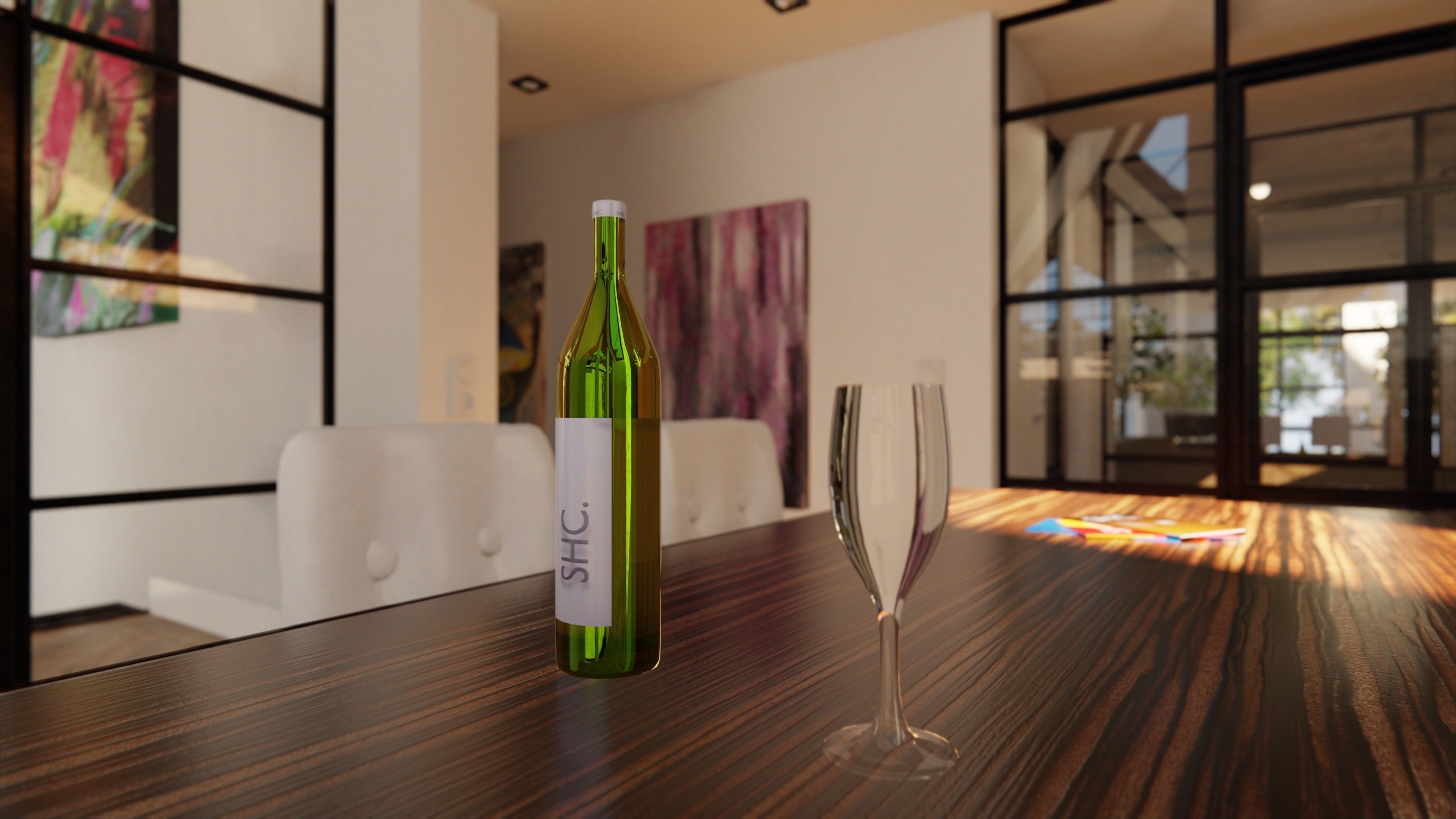 Blender Eevee Modern Villa Low-poly 3D model_37