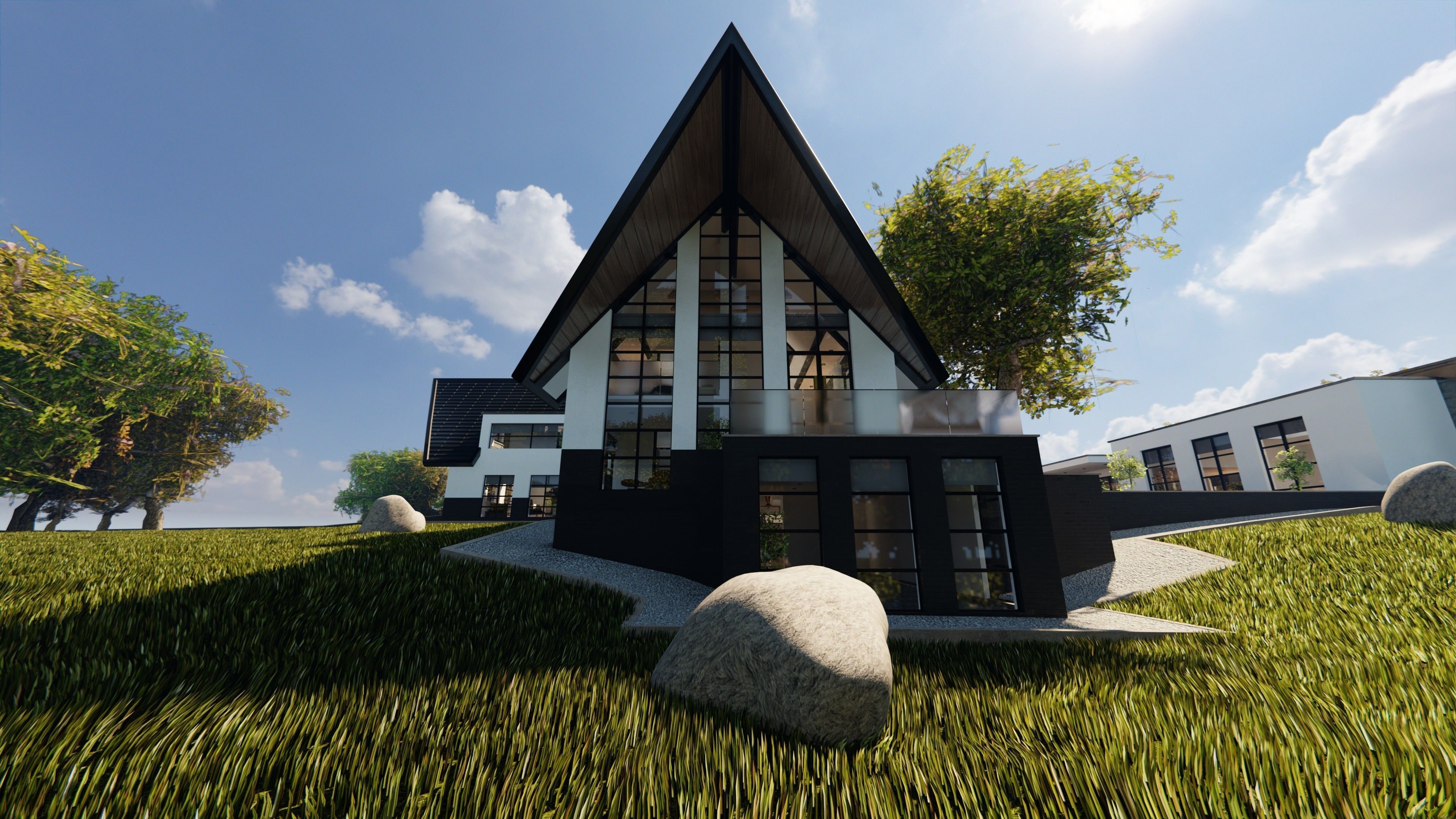 Blender Eevee Modern Villa Low-poly 3D model_14