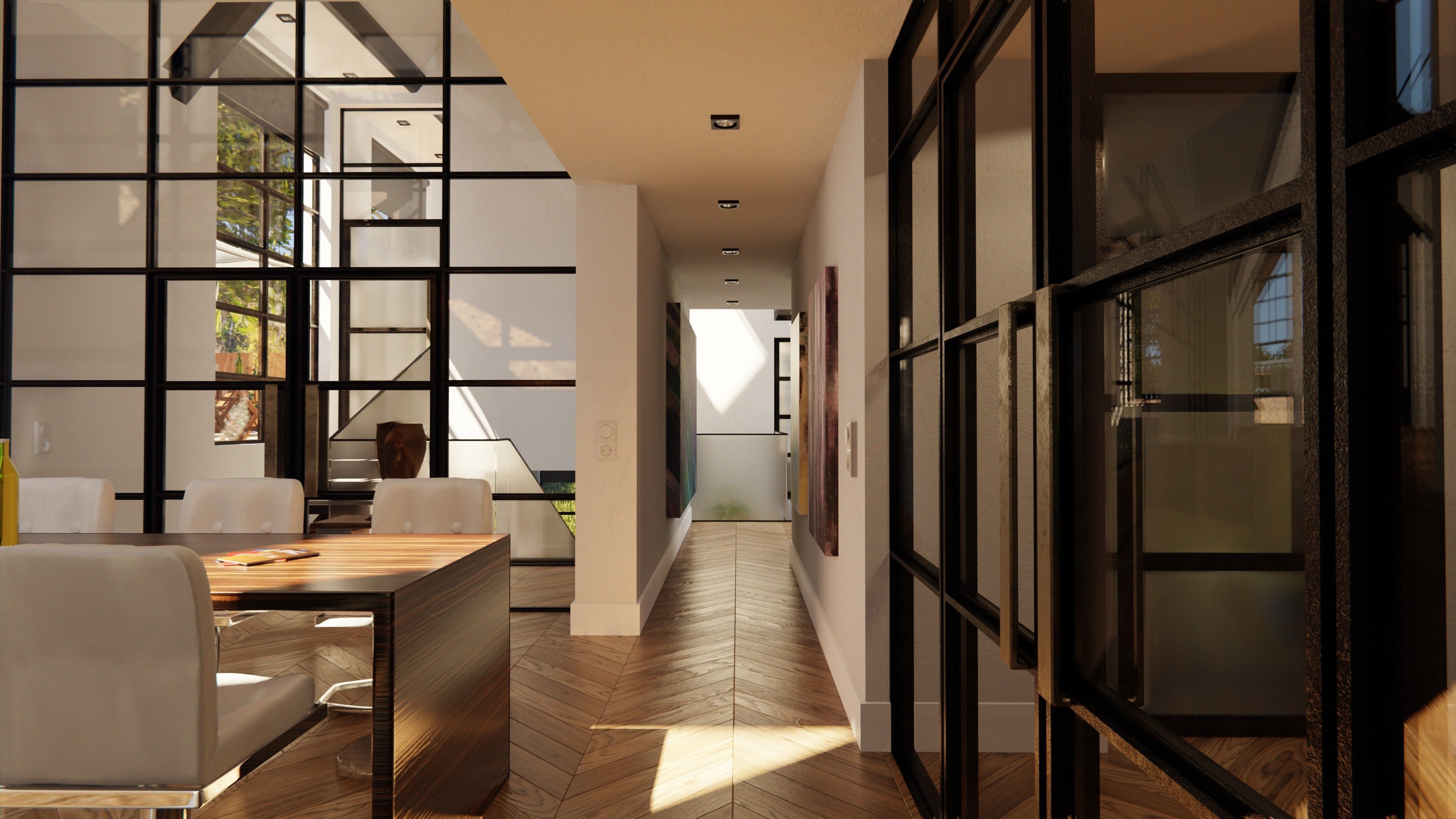 Blender Eevee Modern Villa Low-poly 3D model_35