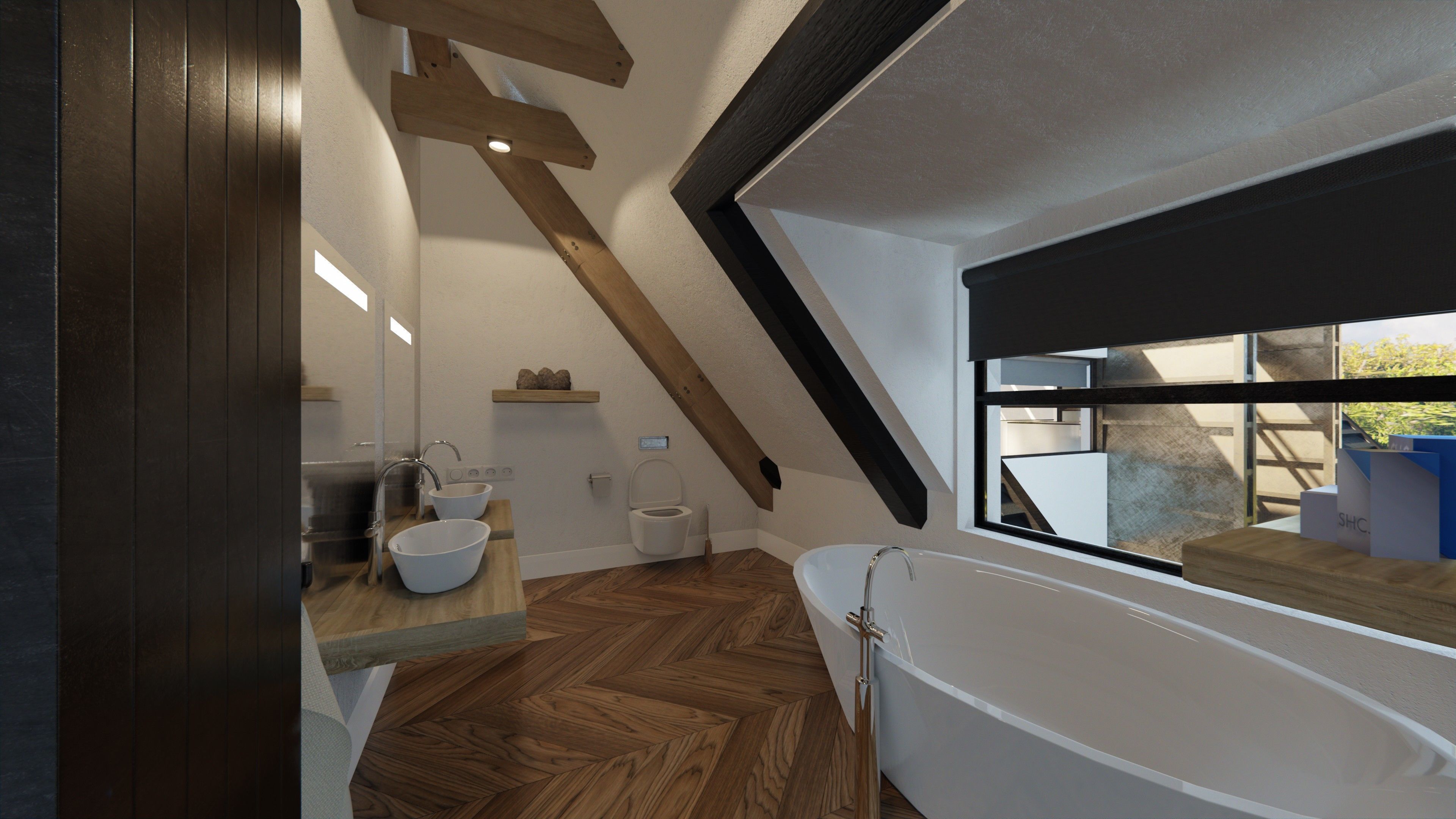 Blender Eevee Modern Villa Low-poly 3D model_13