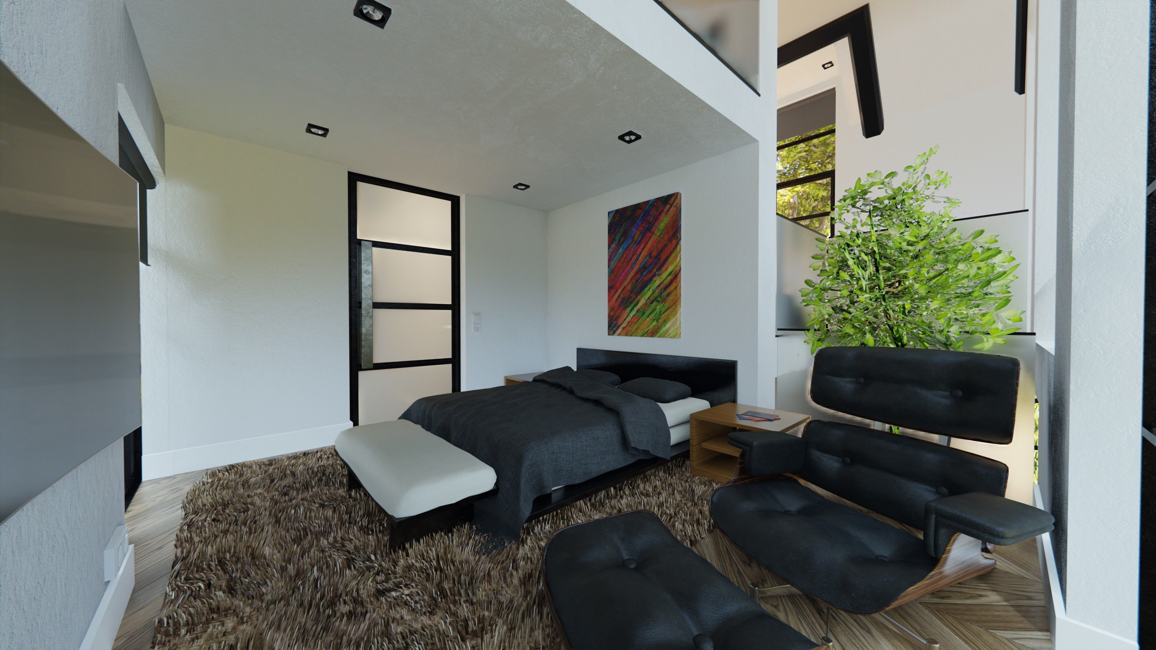 Blender Eevee Modern Villa Low-poly 3D model_24