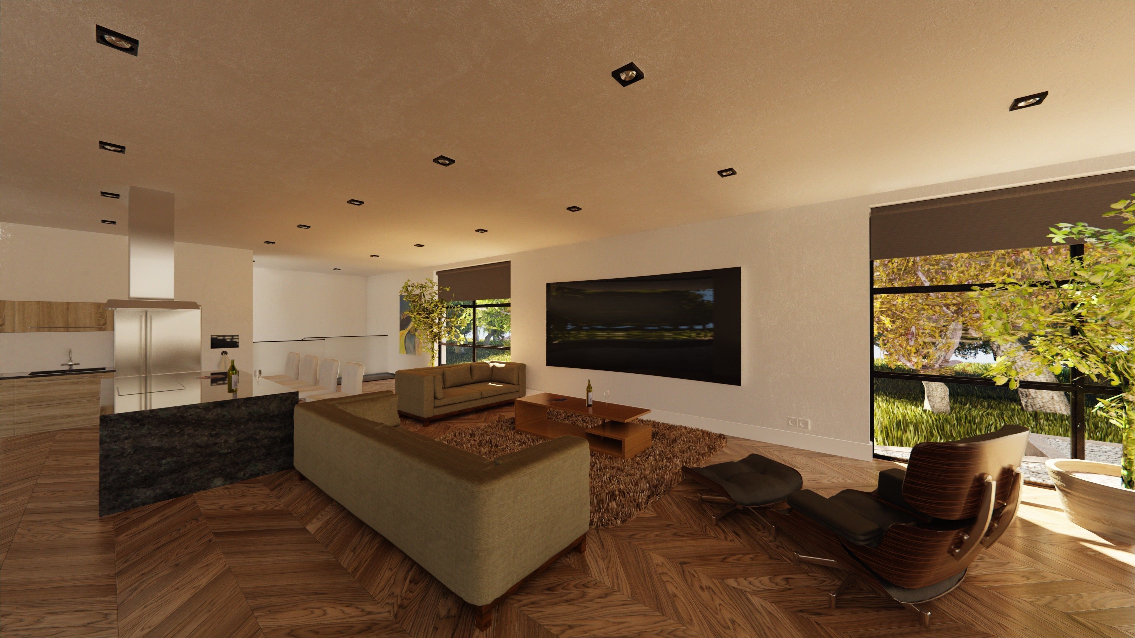 Blender Eevee Modern Villa Low-poly 3D model_28