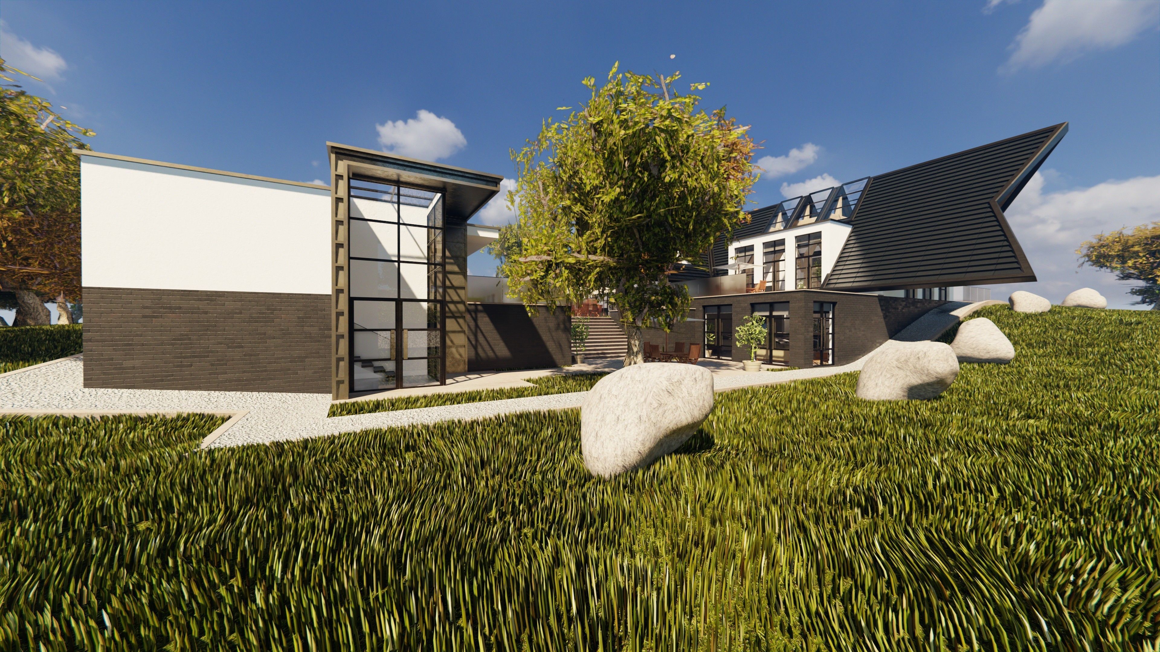 Blender Eevee Modern Villa Low-poly 3D model_16