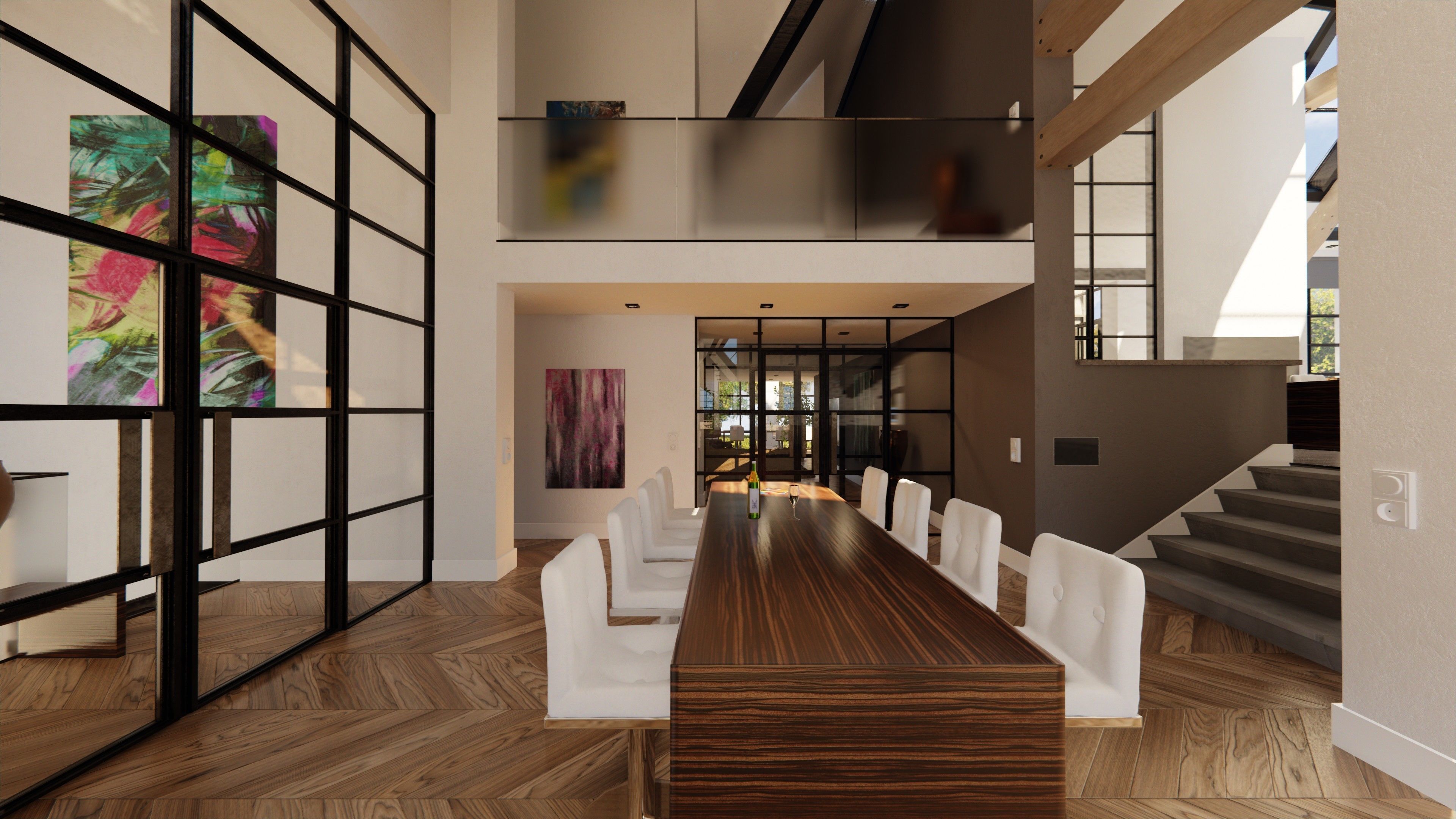 Blender Eevee Modern Villa Low-poly 3D model_33