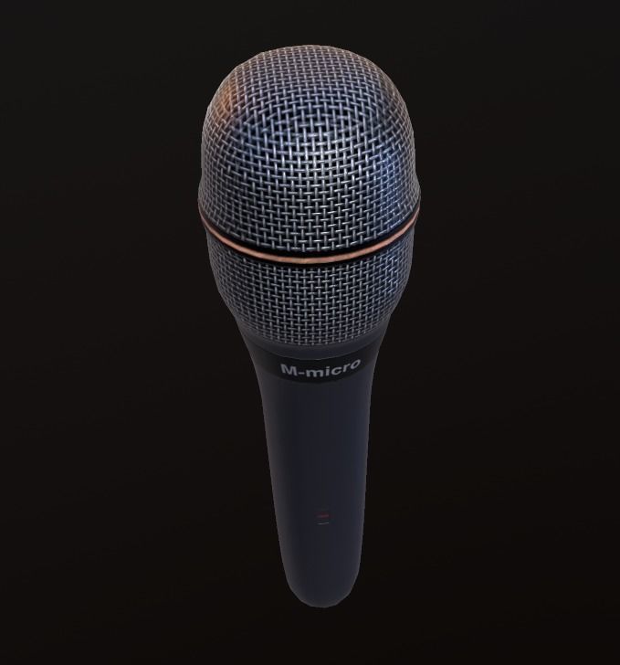Dynamic microphone Low-poly 3D model_2