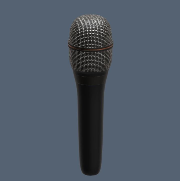Dynamic microphone Low-poly 3D model_4