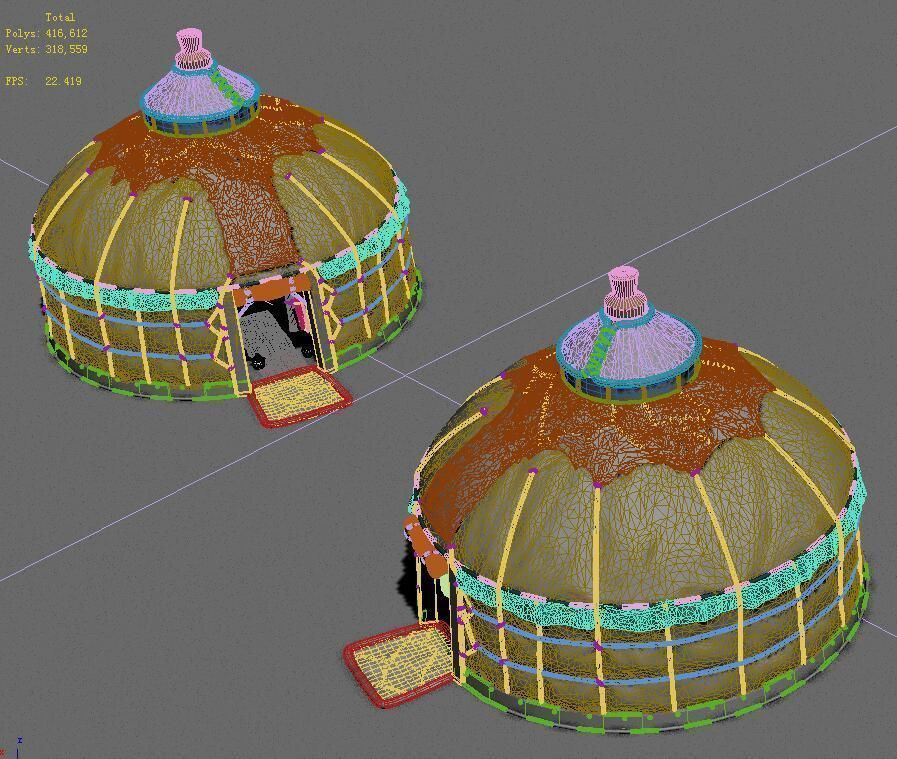 Fancy felt tents 3D model_4