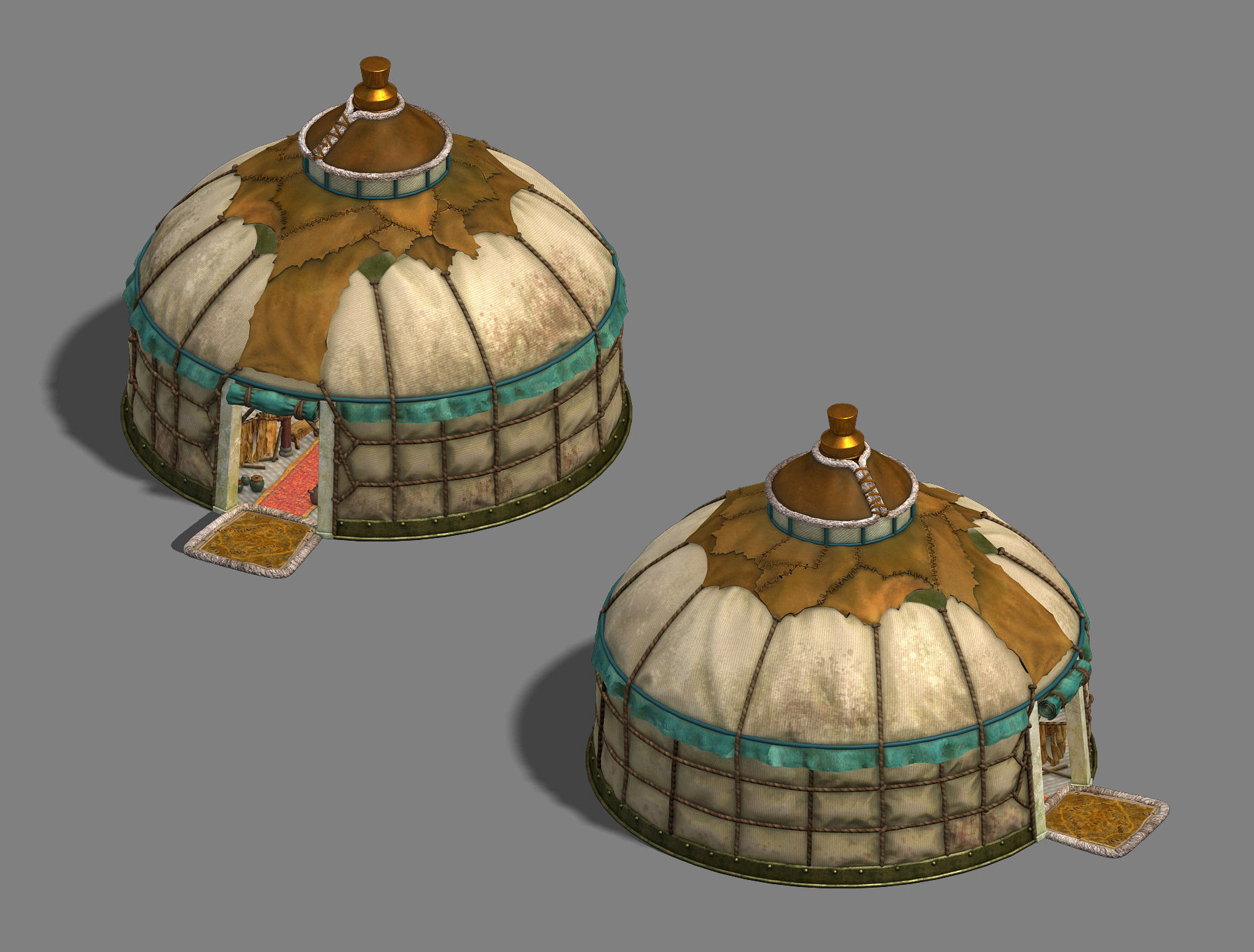 Fancy felt tents 3D model_1