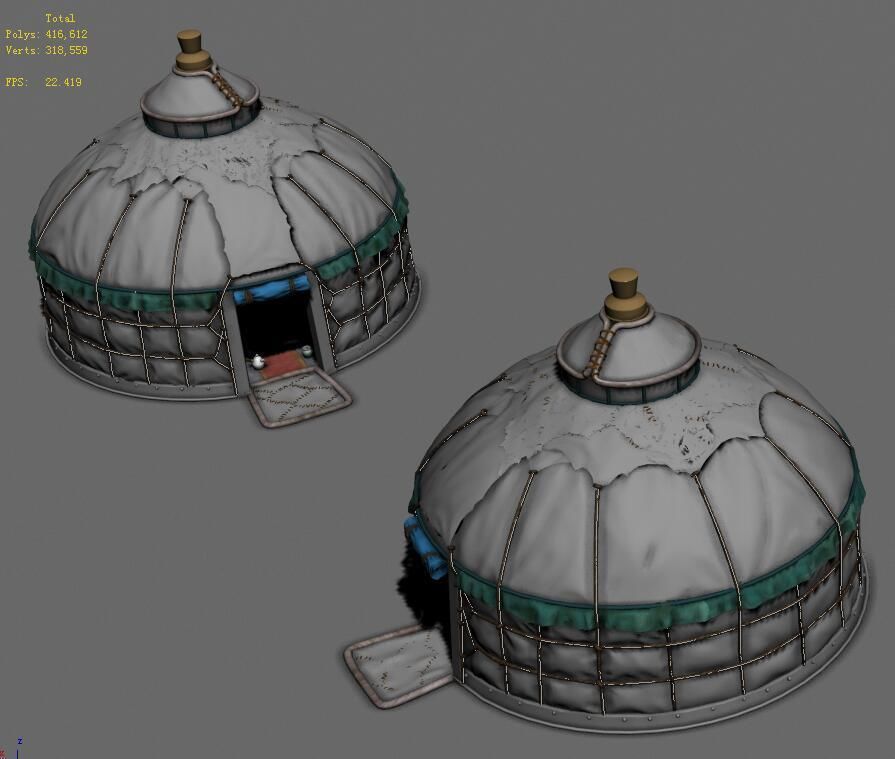 Fancy felt tents 3D model_3