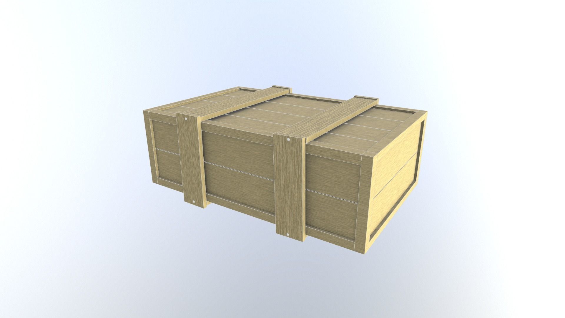 Low Poly Wooden Crate 5 Low-poly 3D model_8