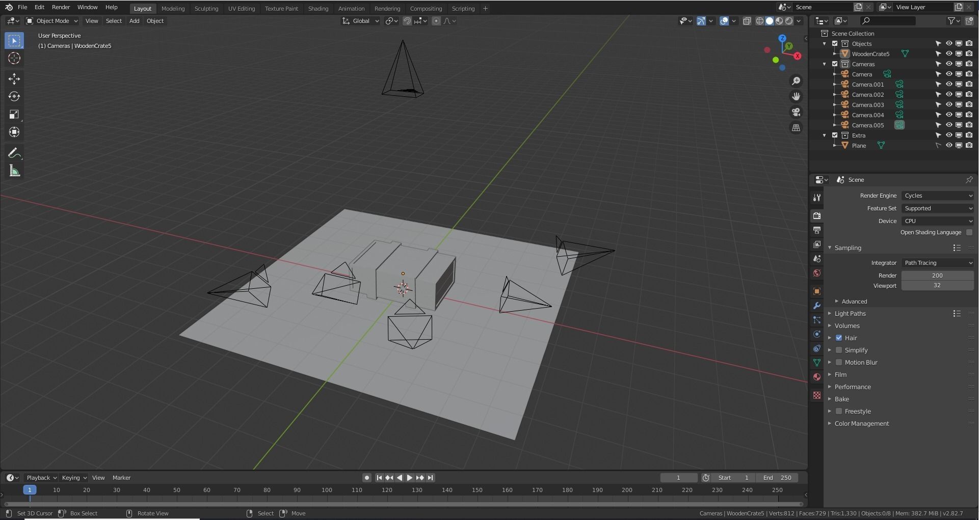 Low Poly Wooden Crate 5 Low-poly 3D model_14