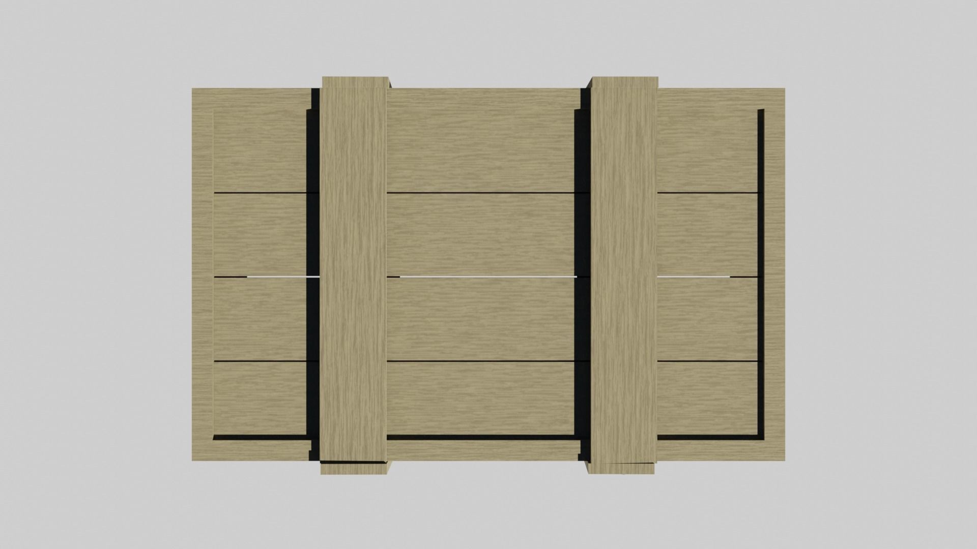 Low Poly Wooden Crate 5 Low-poly 3D model_7