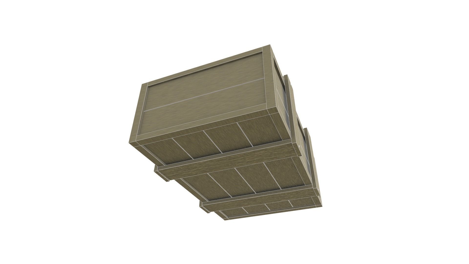 Low Poly Wooden Crate 5 Low-poly 3D model_10