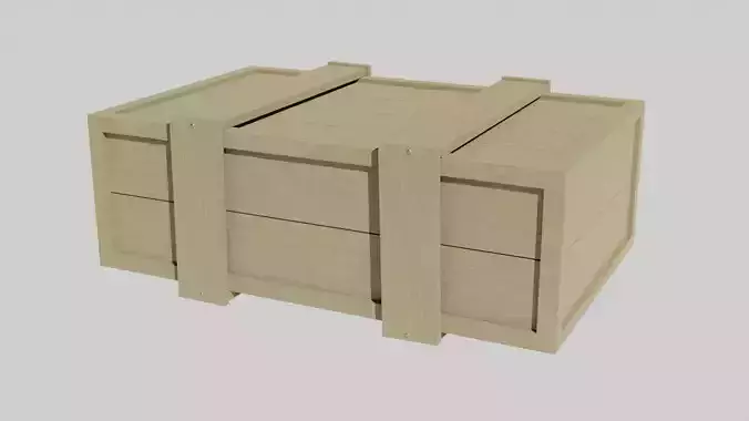Low Poly Wooden Crate 5 Low-poly 3D model