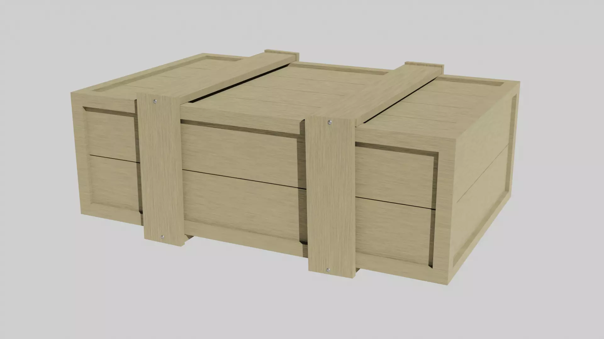 Low Poly Wooden Crate 5 Low-poly 3D model_0