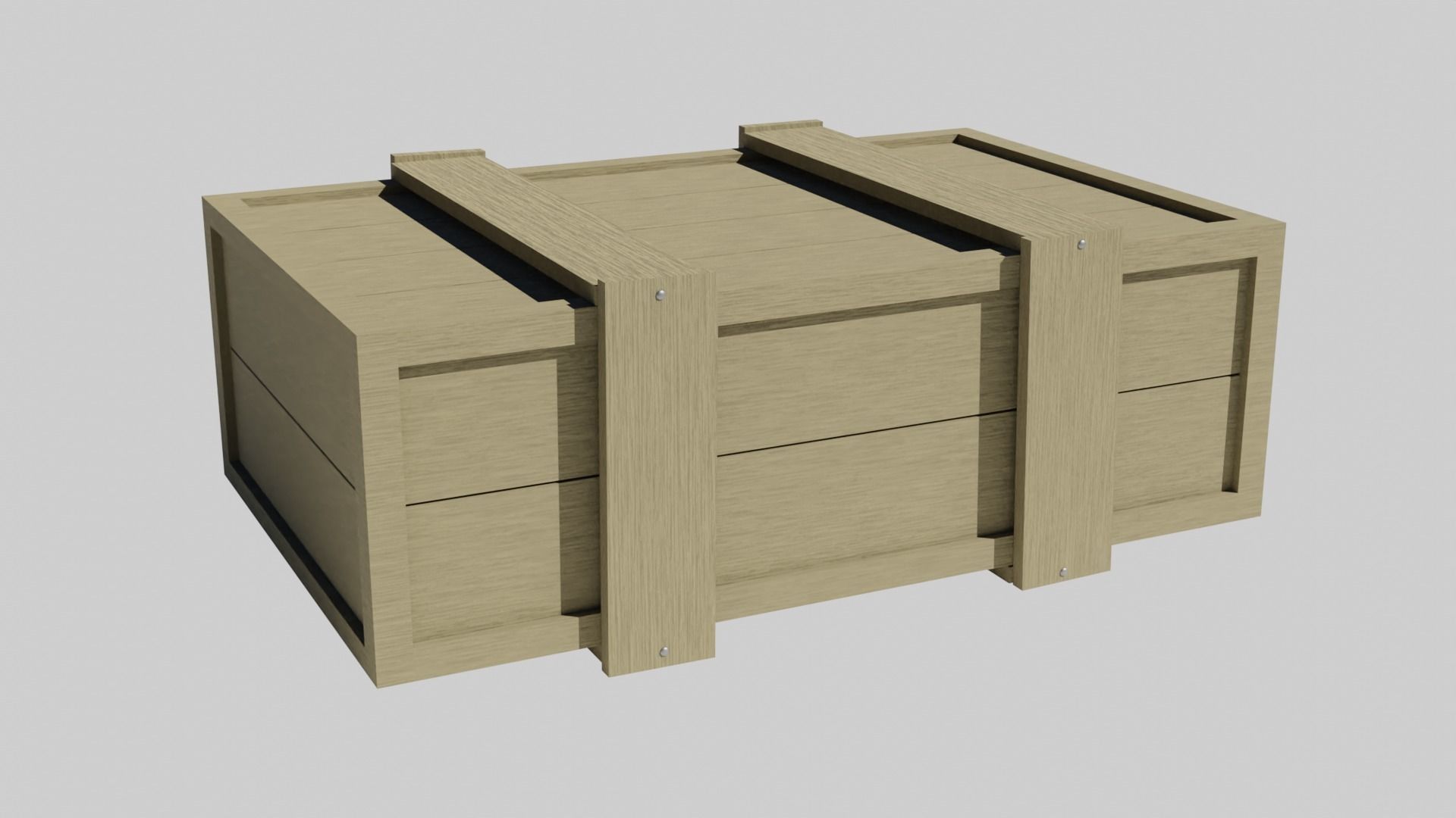 Low Poly Wooden Crate 5 Low-poly 3D model_4