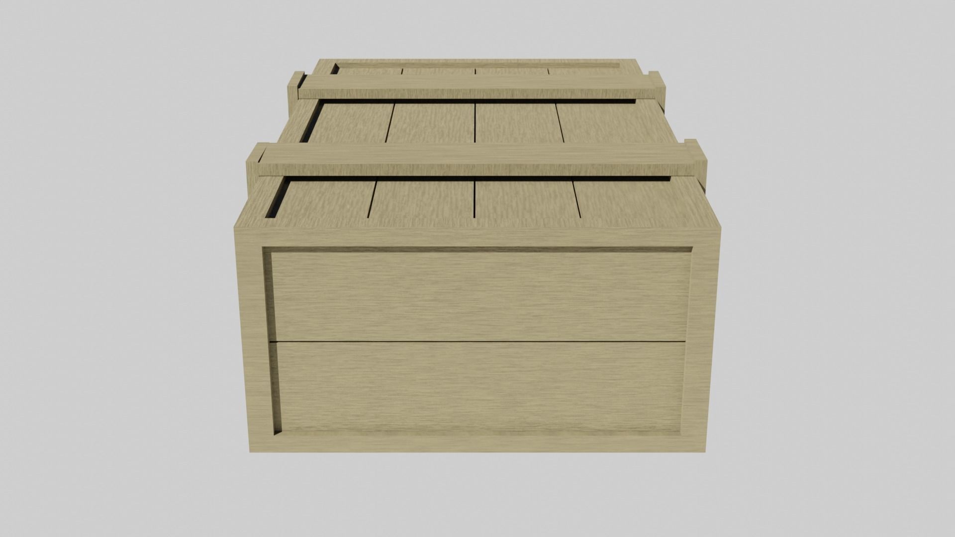 Low Poly Wooden Crate 5 Low-poly 3D model_5