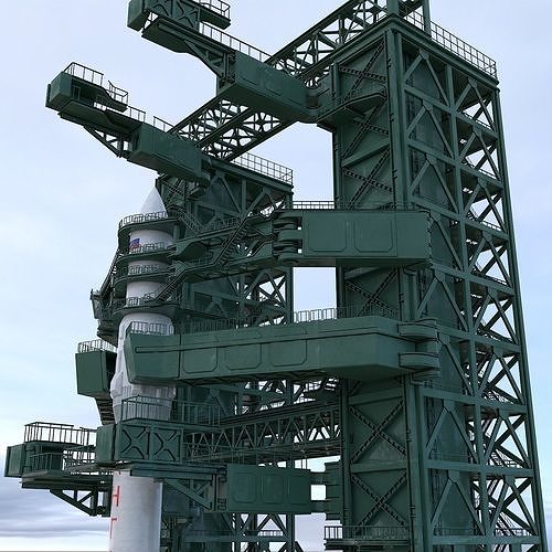 angara and the launch pad 3D model
