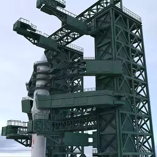 angara and the launch pad 3D model
