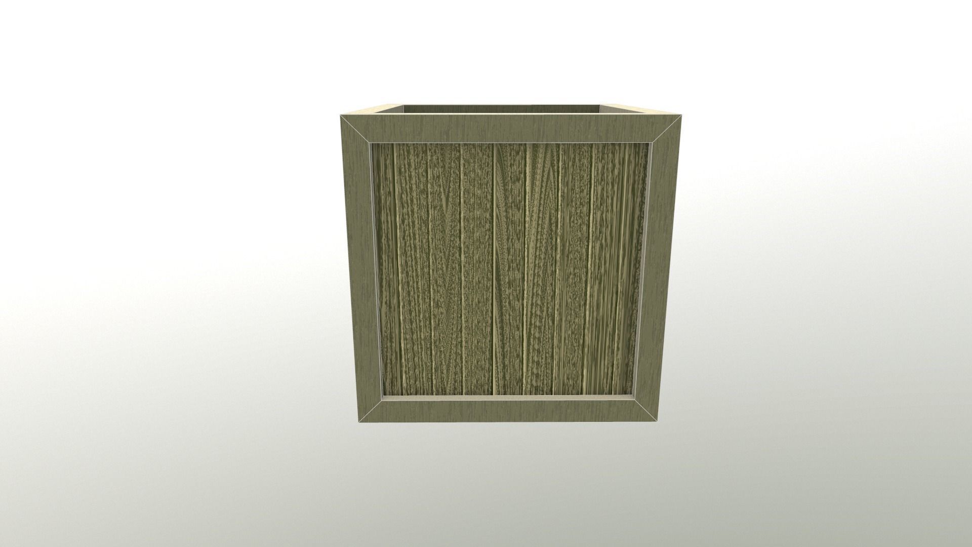 Low Poly Wooden Crate 6 Low-poly 3D model_8