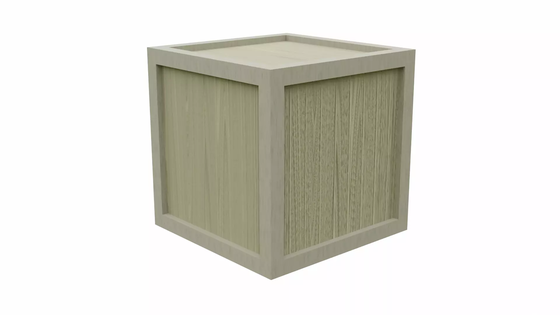 Low Poly Wooden Crate 6 Low-poly 3D model_0