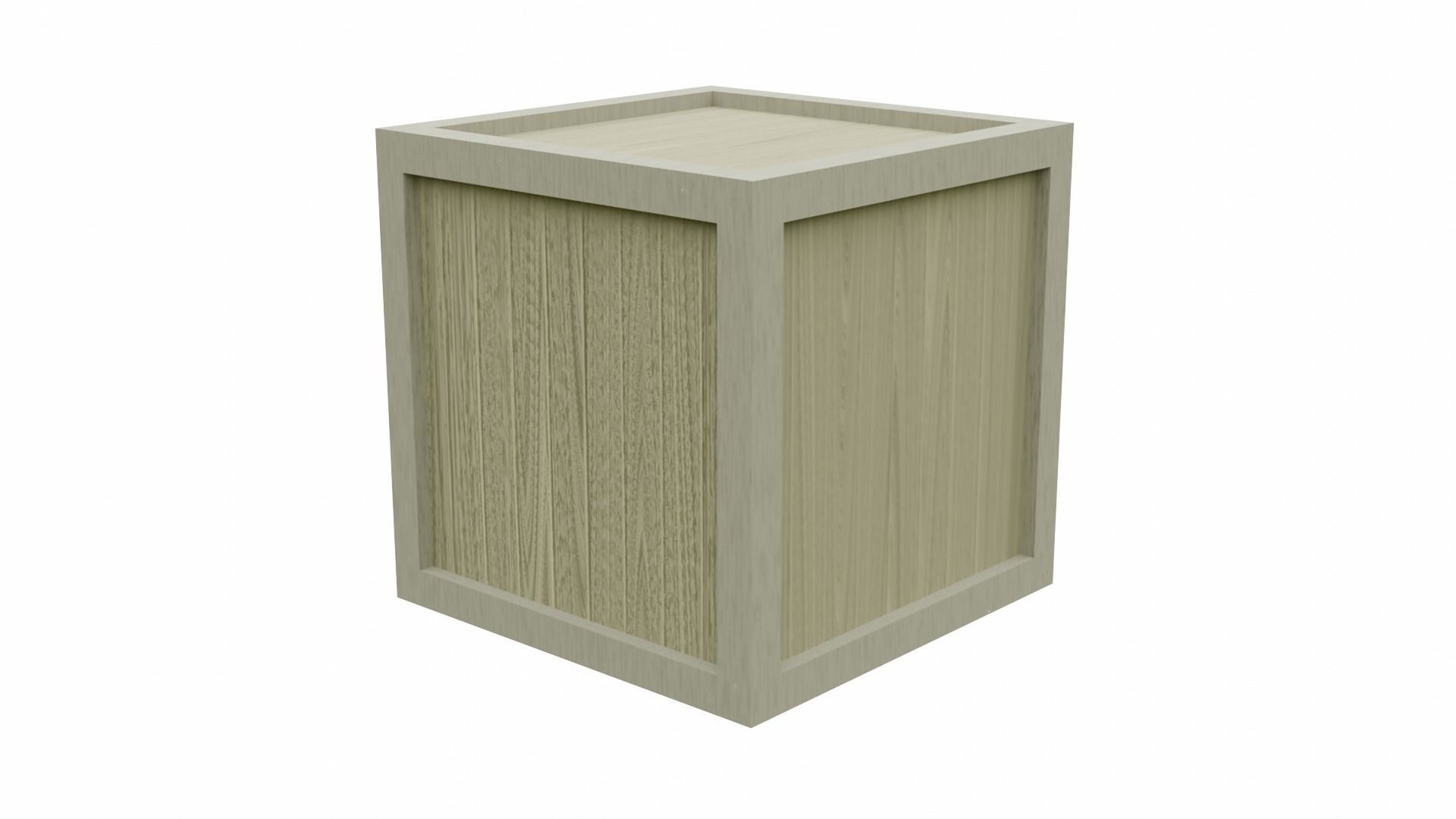 Low Poly Wooden Crate 6 Low-poly 3D model_4