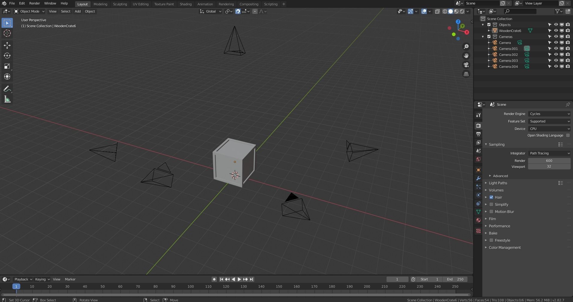 Low Poly Wooden Crate 6 Low-poly 3D model_13