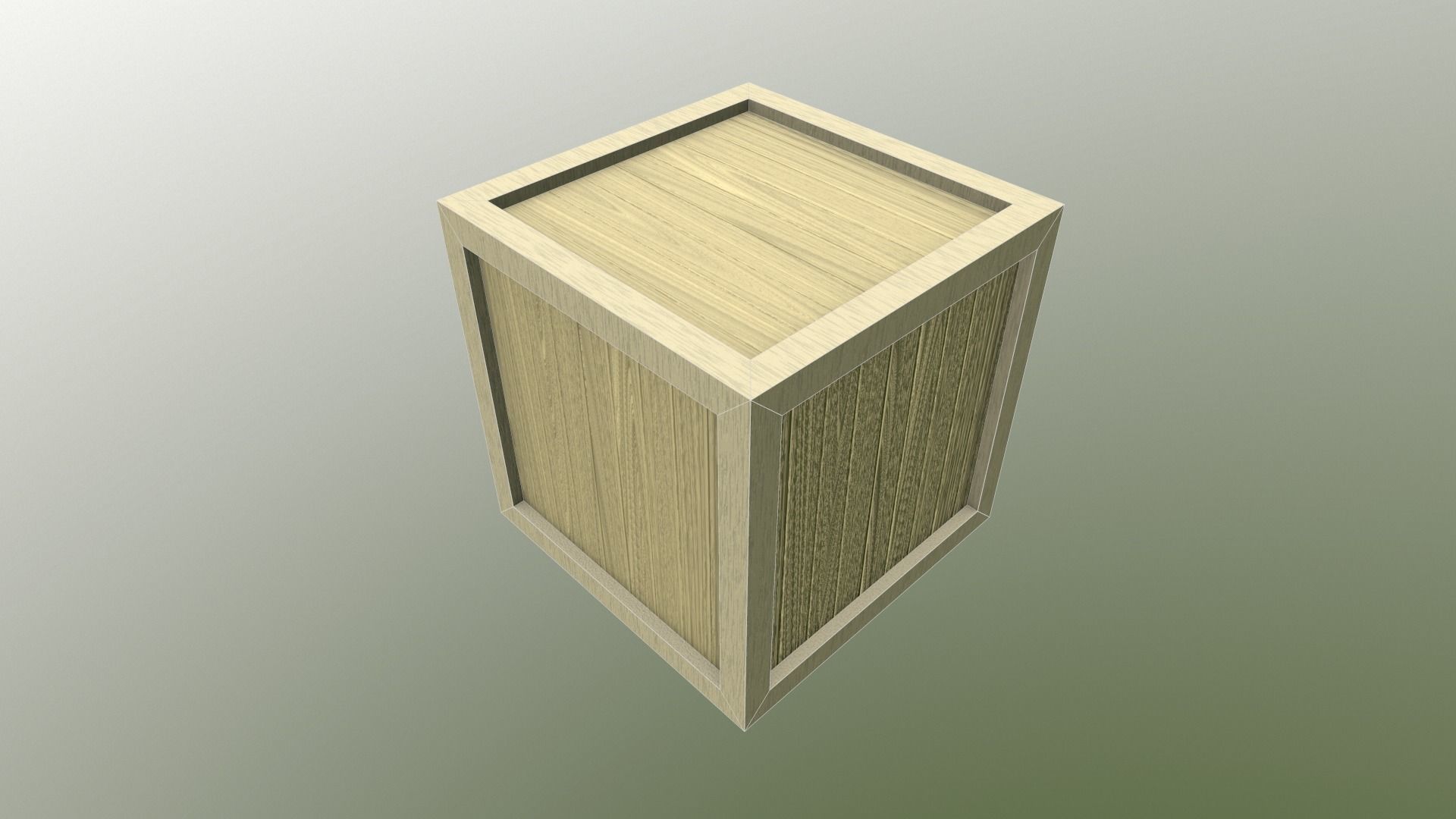 Low Poly Wooden Crate 6 Low-poly 3D model_9
