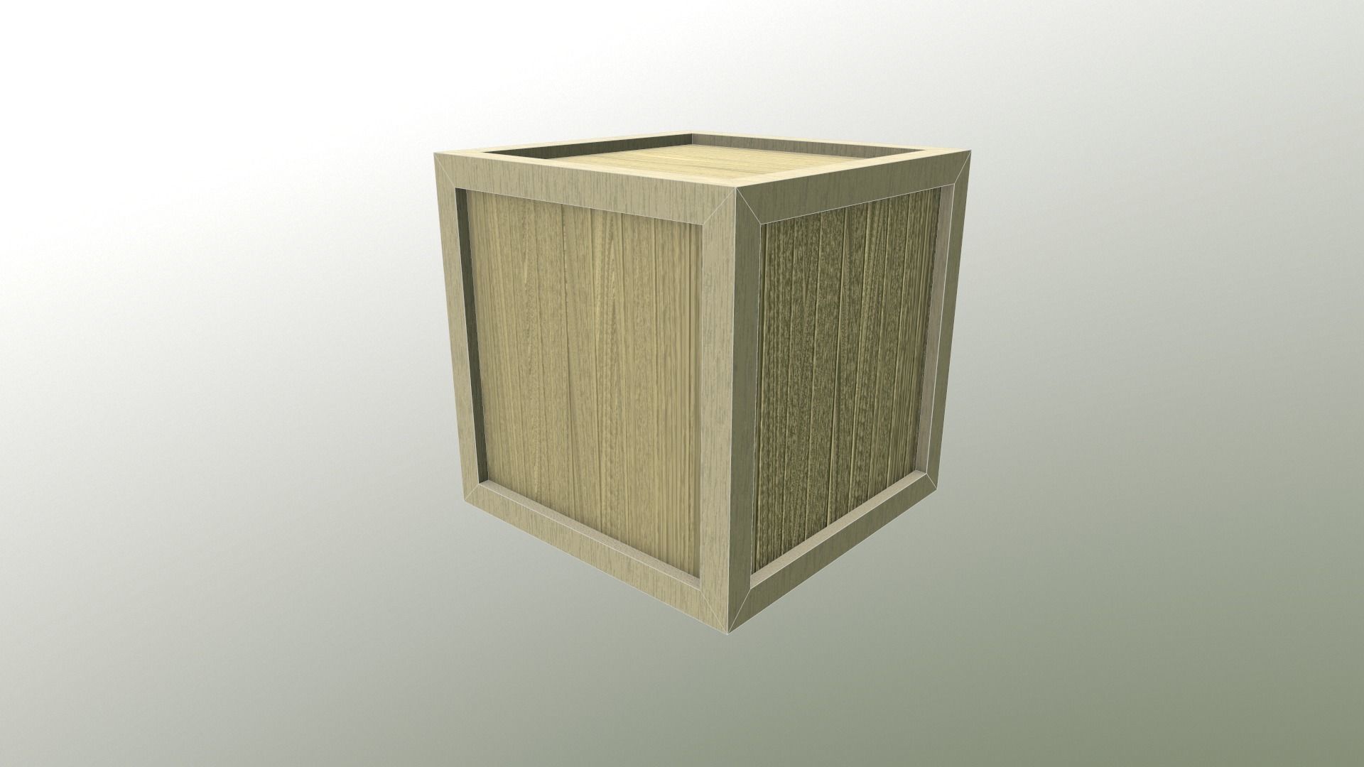 Low Poly Wooden Crate 6 Low-poly 3D model_7