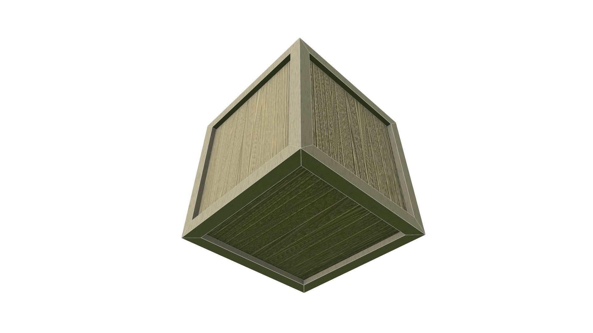 Low Poly Wooden Crate 6 Low-poly 3D model_10