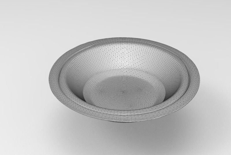 Terrazzo Set bowl with orange speckles 3D model_15