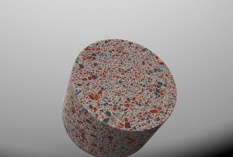 Terrazzo Set bowl with orange speckles 3D model_11