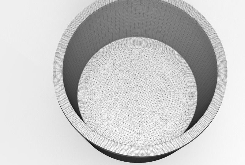 Terrazzo Set bowl with orange speckles 3D model_24