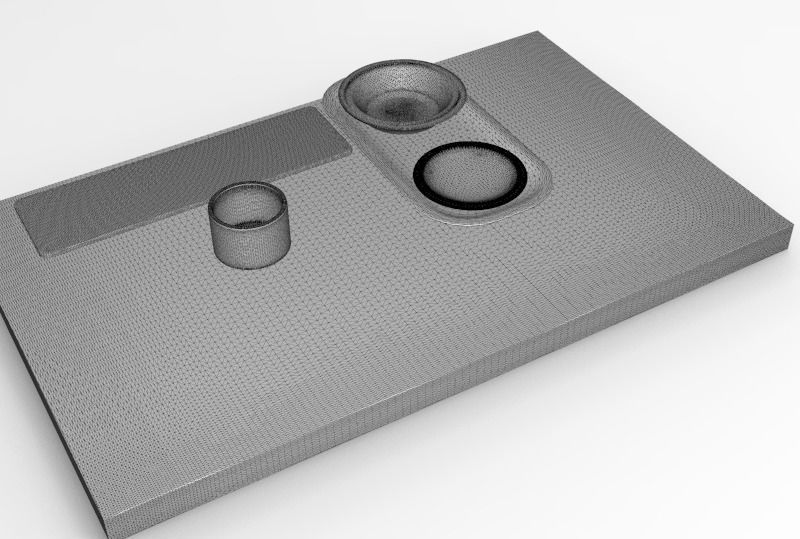 Terrazzo Set bowl with orange speckles 3D model_25