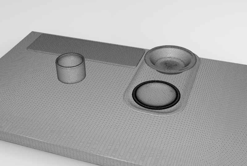 Terrazzo Set bowl with orange speckles 3D model_12